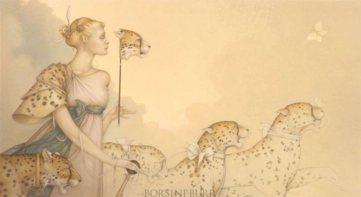 "Five Cheetahs" Fine Art Edition on Canvas by Michael Parkes