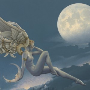 "Moonstruck" Original Oil on Canvas by Michael Parkes