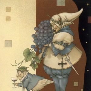 "The Wine Collector" Original Oil on Canvas by Michael Parkes