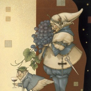 "The Wine Collector" Fine Art Edition on Canvas by Michael Parkes