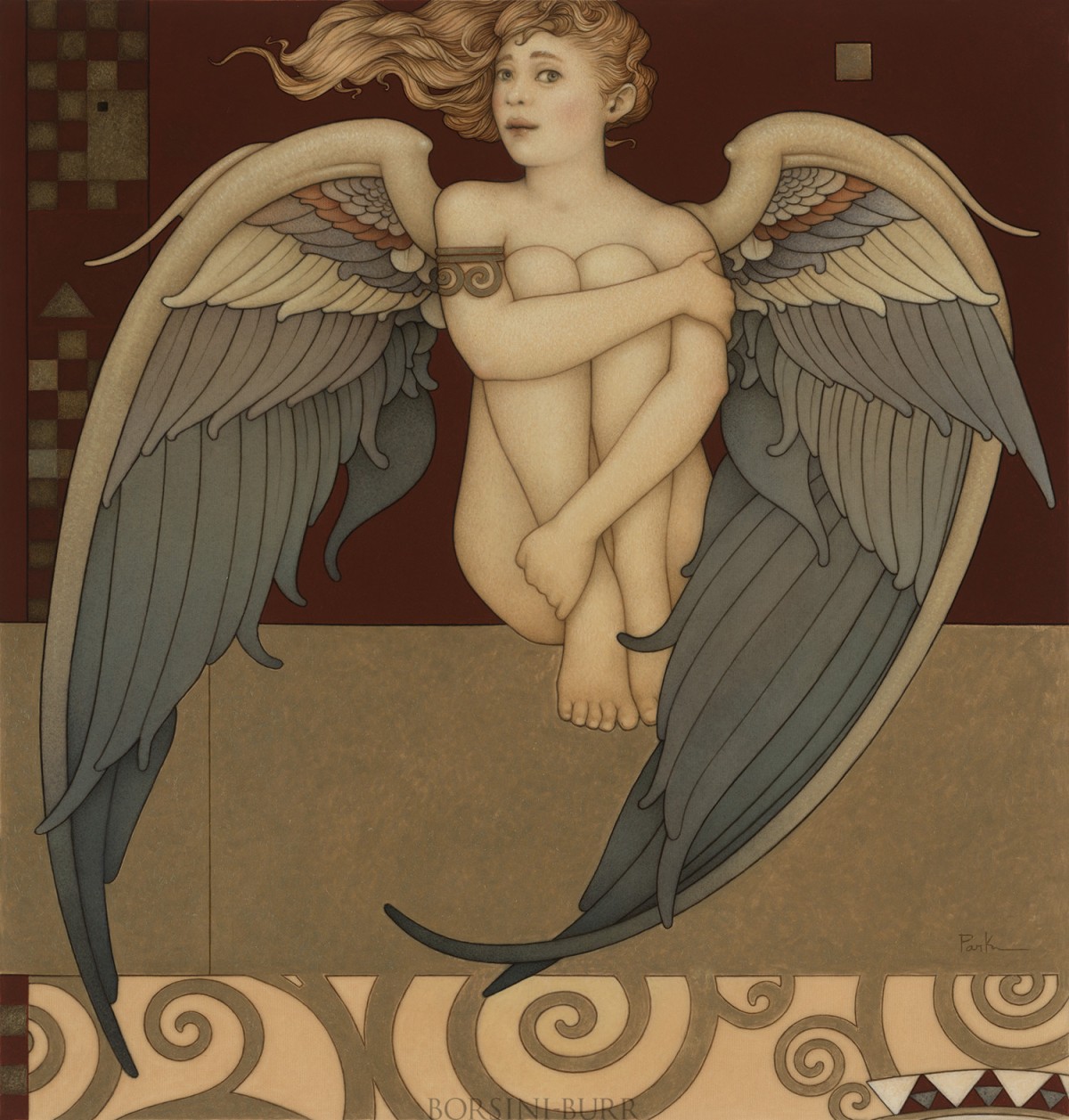 "Shy Angel" Original Oil on Canvas by Michael Parkes