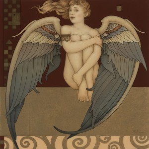 "Shy Angel" Original Oil on Canvas by Michael Parkes