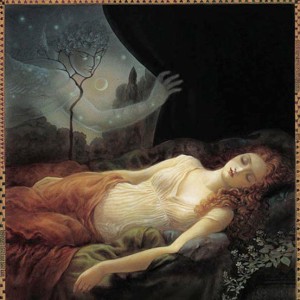 "Psyche Sleeping" Original Oil on Board by Kinuko Y. Craft