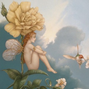 "Shade of the Rose" Original Oil on Canvas by Michael Parkes