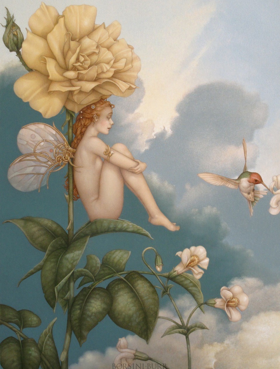 "Shade of the Rose" Original Oil on Canvas by Michael Parkes
