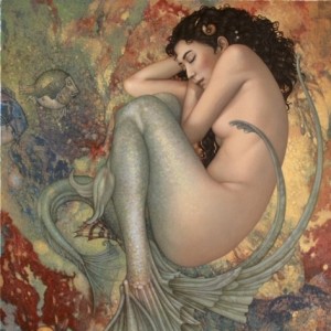 "Sleeping Mermaid" Fine Art Edition on Canvas by Michael Parkes