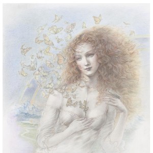 "Butterfly" Original Drawing by Kinuko Y. Craft