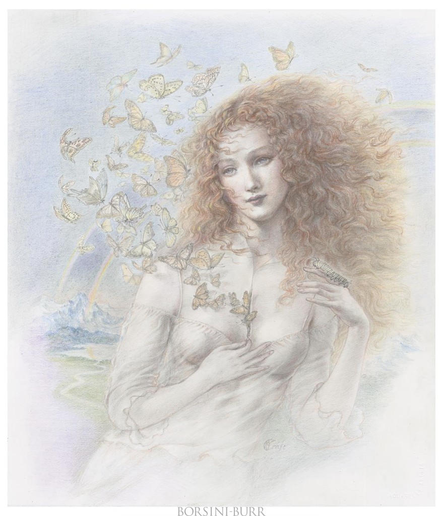 "Butterfly" Original Drawing by Kinuko Y. Craft