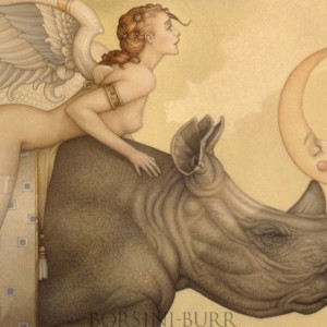 "Lunar Moth" Original Oil on Canvas by Michael Parkes