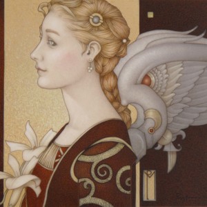 " Rennaissance Angel" Original Oil on Canvas by Michael Parkes