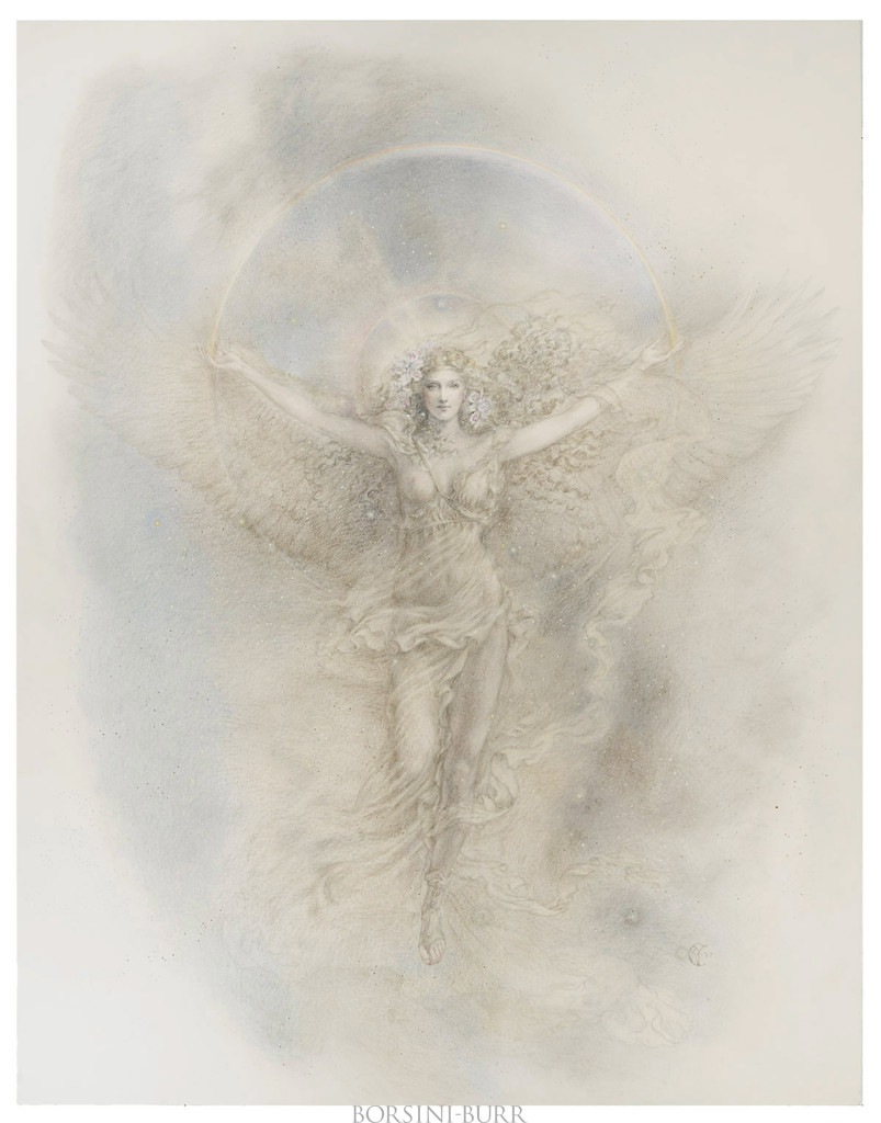 "Winged Victory" Original Drawing by Kinuko Y. Craft