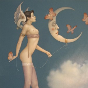 "Butterfly Moon" Original Oil on Canvas by Michael Parkes