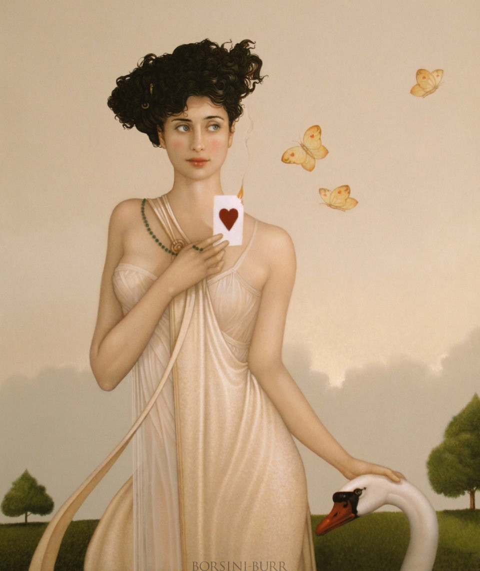 "I Give You My Heart" Original Oil on Canvas by Michael Parkes