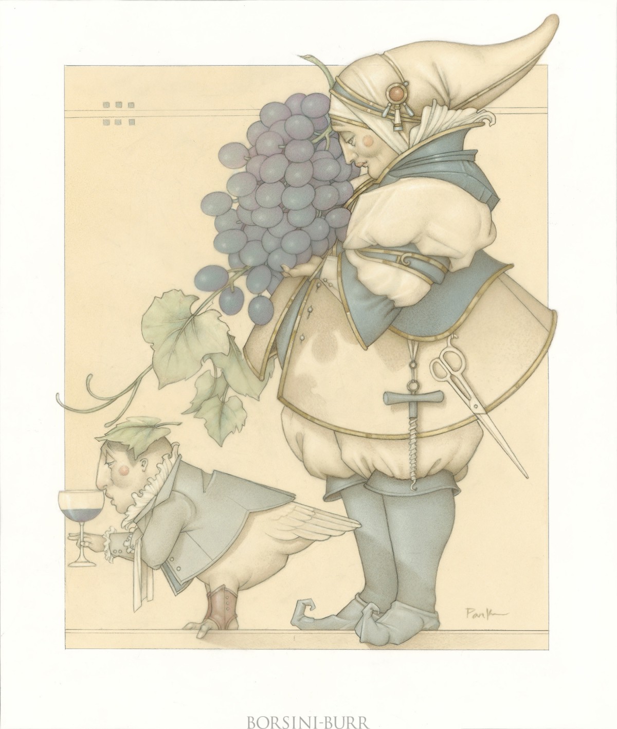 "Wine Collector" Fine Art Edition on Paper by Michael Parkes